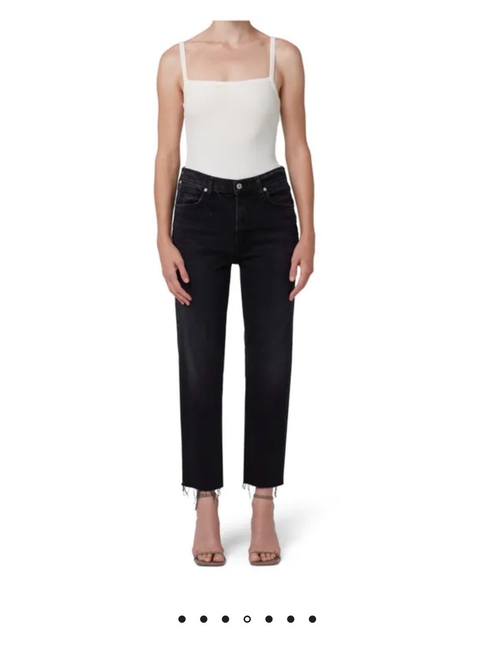 Citizens of Humanity Daphne Crop High-Rise Stovepipe Jeans in Peppercorn